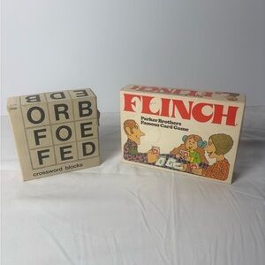 Flinch Card Game and Crossword Blocks Set